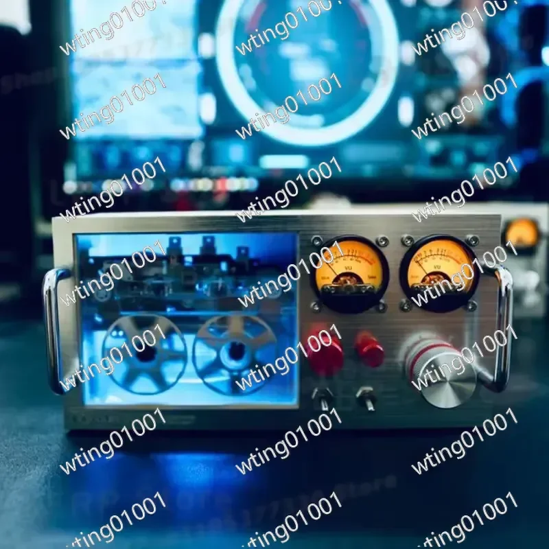 for Retro Cassette VU Meter Desktop Lamp with Bluetooth App Control USB Powered Transparent Case Audio Reactive Atmosphere