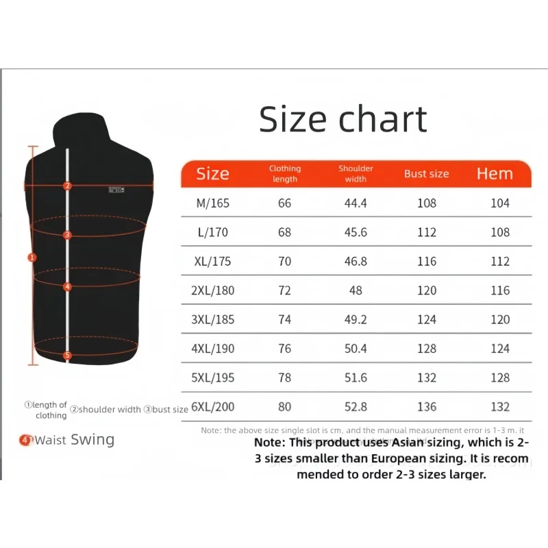 Intelligent Heating Vest with Temperature Control - Electrically Heated Sleeveless Jacket for Men and Women, Suitable for Winter