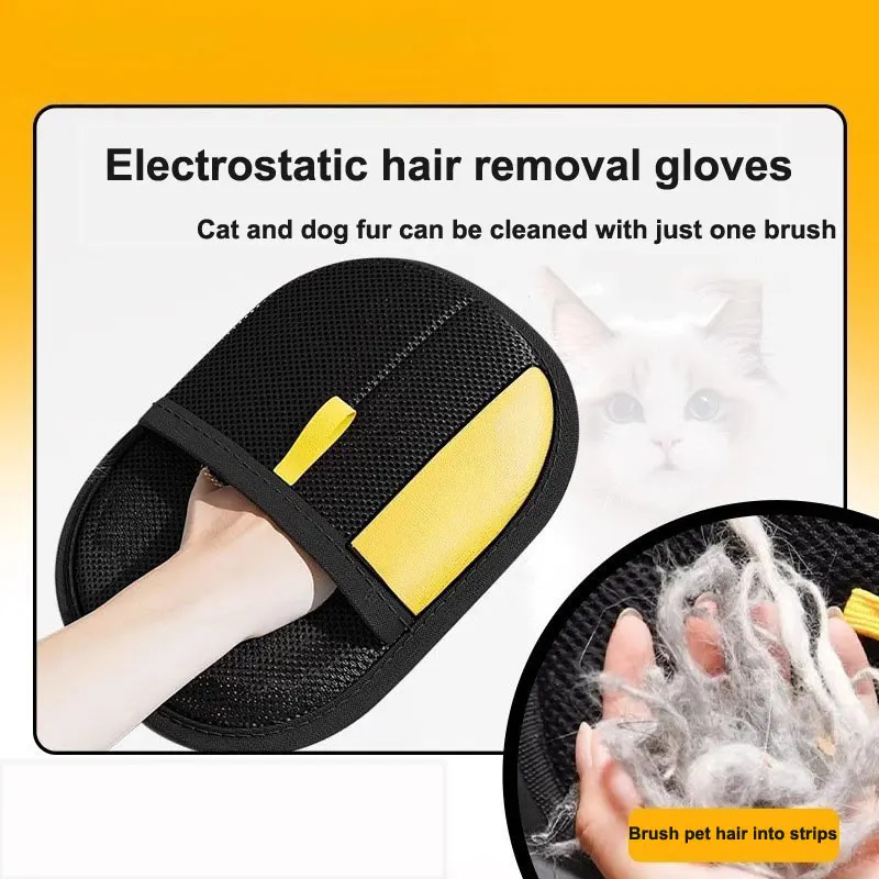 Pet Hair Remover Gloves Electrostatic Cleaning for Cats Dogs Reusable Washable Grooming Glove  Cat and Dog Hair Cleaning Tools view 3