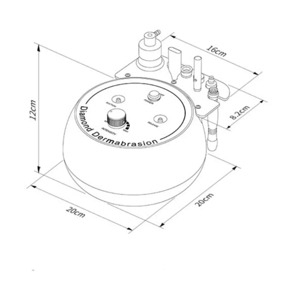 Diamond Microdermabrasion Machine 3 in 1 Professional Microdermabrasion Device Skin Care with Vacuum Glass Tube and Spray Bottle