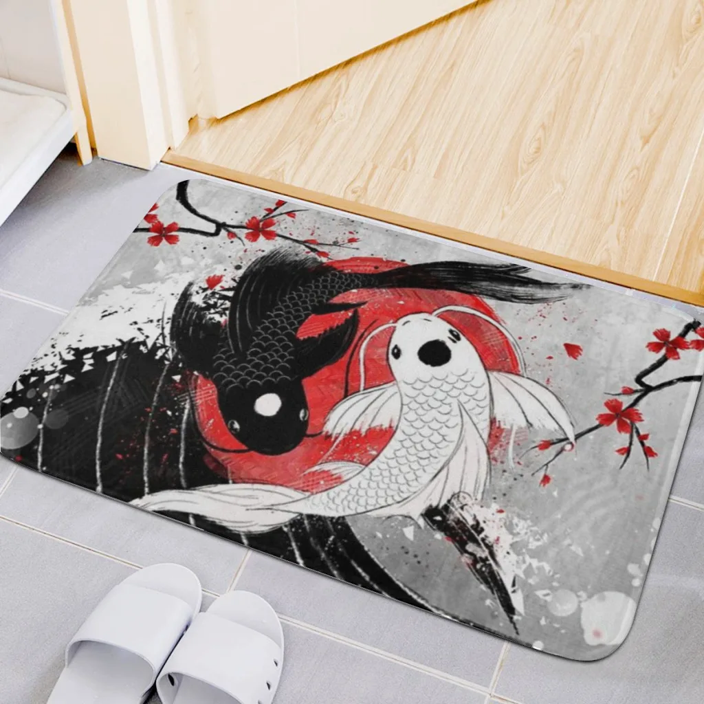 

Carpet Floor Mat Nordic Style Home Doormat Bathroom-Toilet Mats Bedroom Koi fish - Yin Yang Hotel Decor Mat Alfombra Rug