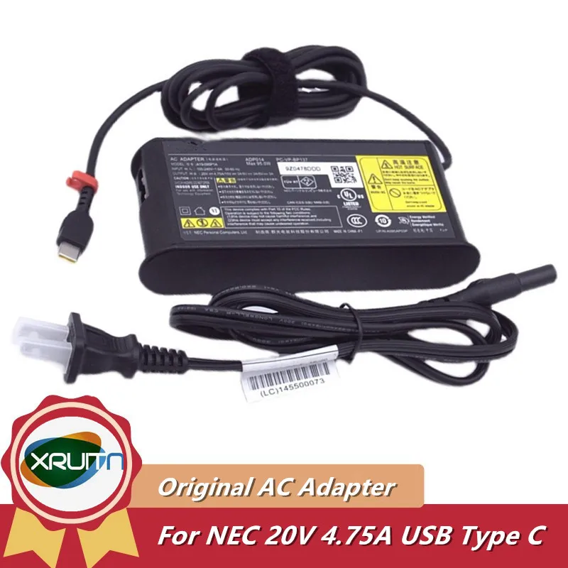 

For Lenovo/ NEC Genuine Laptop AC Power Adapter Charger 95W 20V 4.75A USB-C Type-C A19-095P1A Power Supply