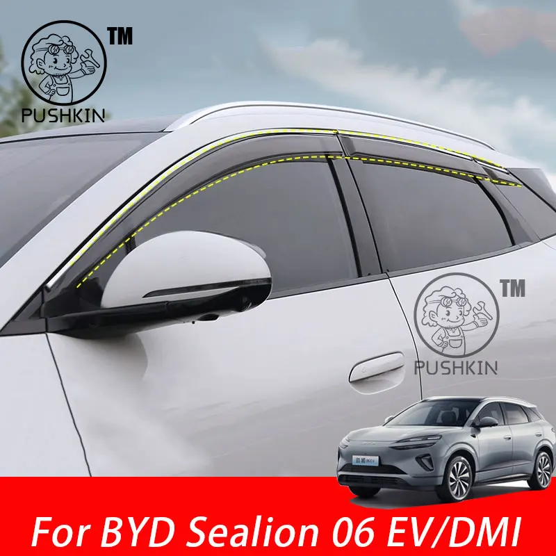 

Car Side Window Deflector Window Visor Vent For BYD Sealion 06 EV/DMI 2025 2026 Wind Shields Sun Rain Guards Awnings Shelters