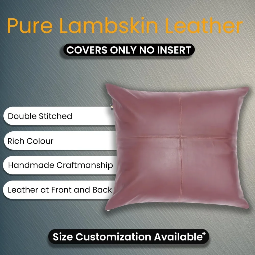 غطاء وسادة من جلد الخراف - غطاء وسادة أريكة - أغطية رمي مزخرفة لغرفة المعيشة وغرفة النوم، 16 × 16 بوصة #2