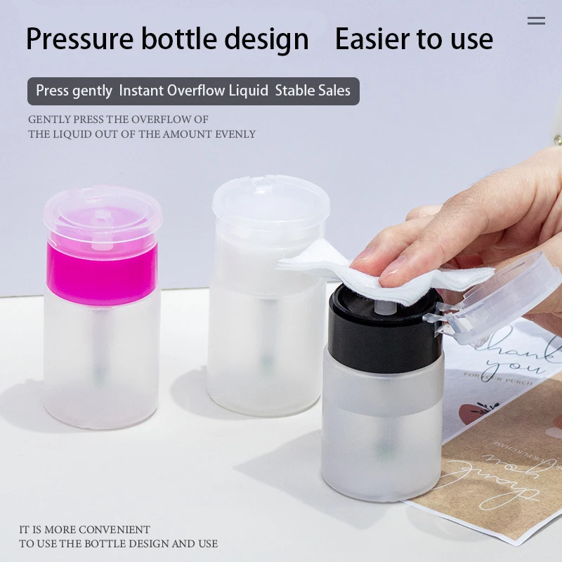 60ML Nagelkunst Mini-Pumpspender Leere Flasche Acryl-Gel Nagellackentferner Reiniger Flüssigkeitsbehälter Kleine Druckflasche