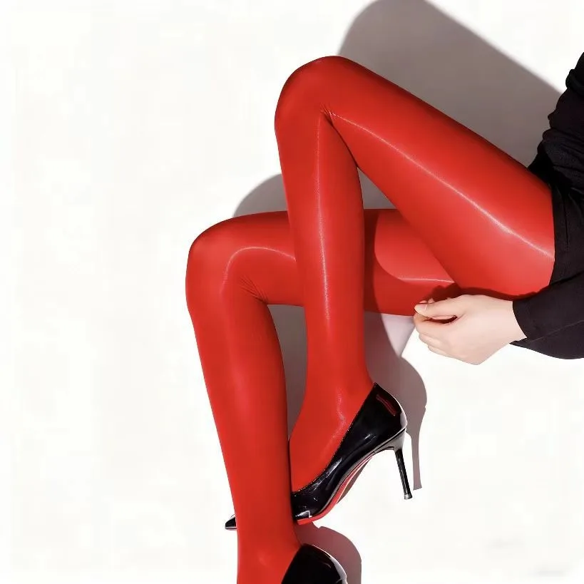 1 Packung glänzende Strumpfhosen für Damen in Übergröße, sexy Pferdeöl-Strumpfhosen, Leggings, nahtlos, hohe Taille, elastisch, durchsichtig, glänzende Strümpfe, Socken