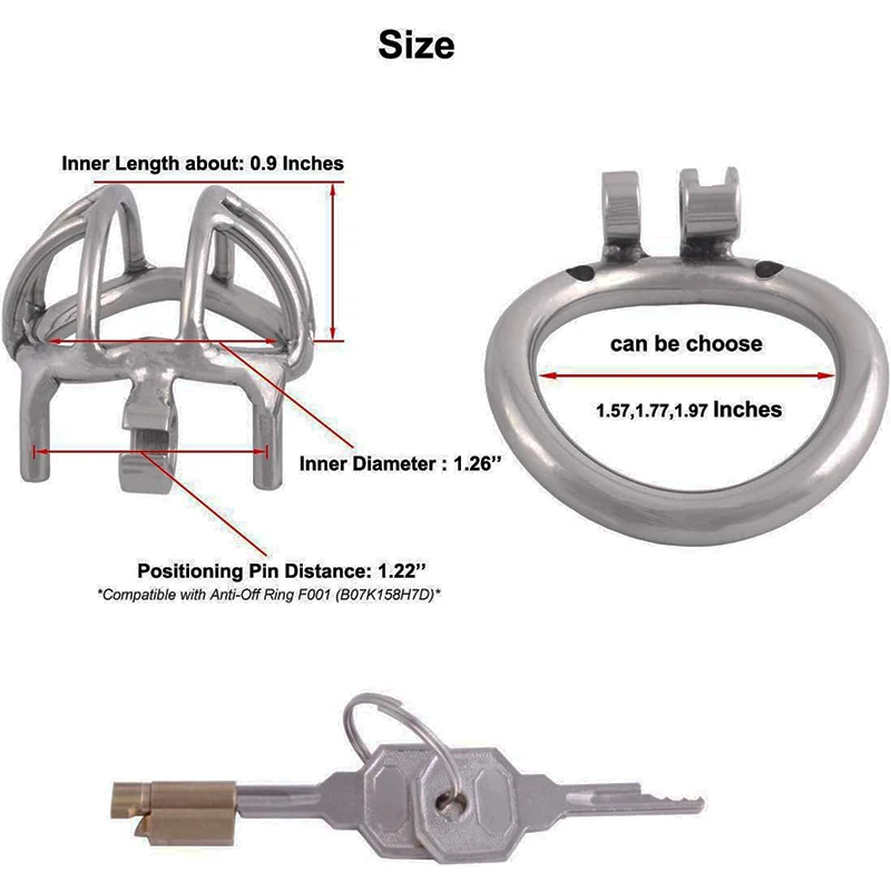 Metal Chastity Device Stainless Steel Chastity Penis Cage Male Cock Cage with Lock Key Adult BDSM Bondage Sex Toys