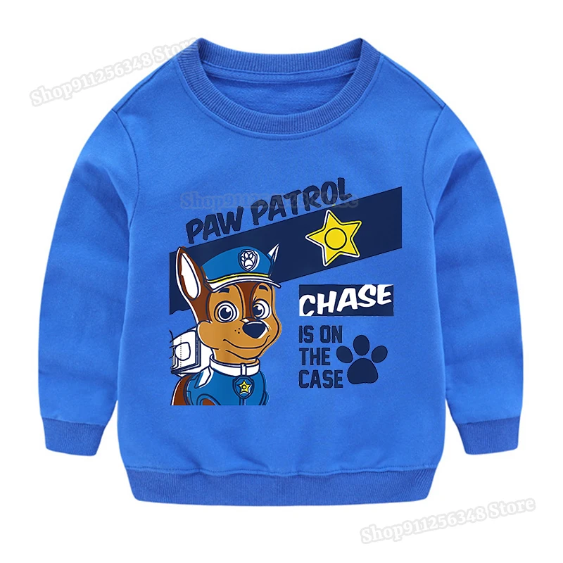 كارتون باو باترولز بلوزات الرقبة المستديرة للأطفال ربيع الخريف ارتداء هوديي لطيف أنيمي الشكل البلوز بوتيك الزي هدية