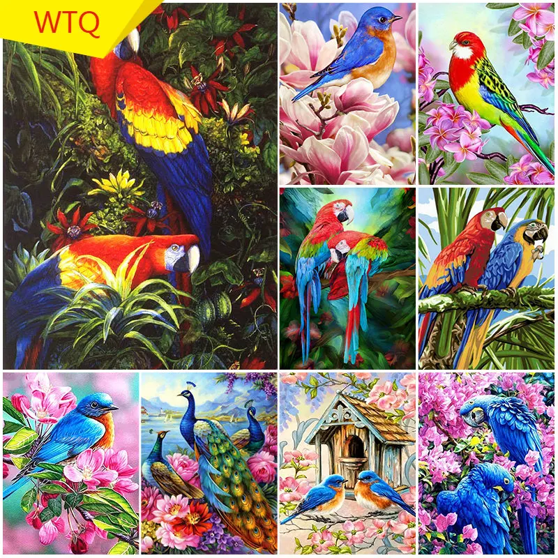 Parrot 5D Diamond Painting Animal Sparrow Diamond Mosaic Bird Rhinestone Embroidery Full Round Drill Cross Stitch Kit