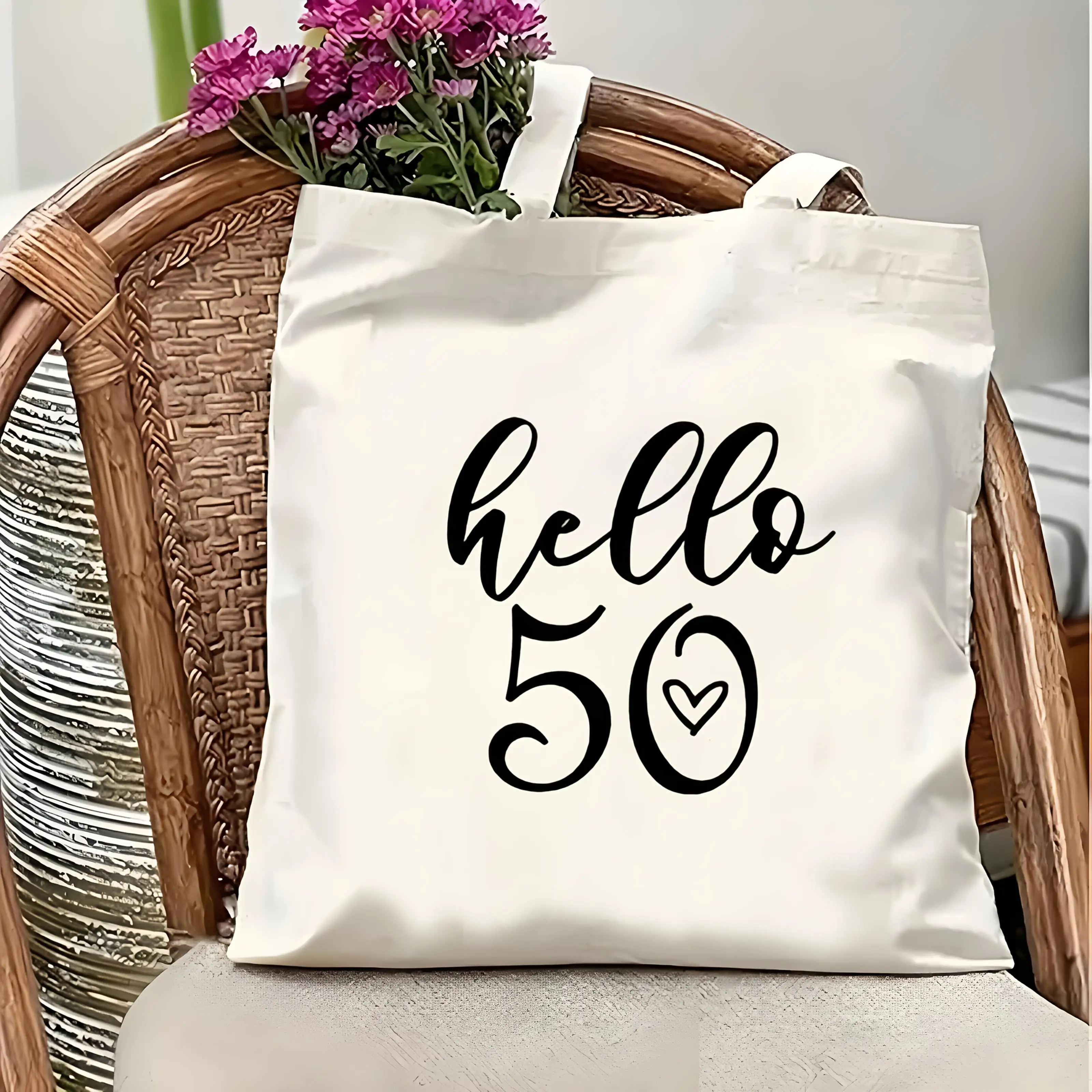 

50+ Letter Print Lightweight Tote Bag, Large Capacity Stylish Minimalist Durable Beige Tote for Graduation, Parties, Travel, Sho