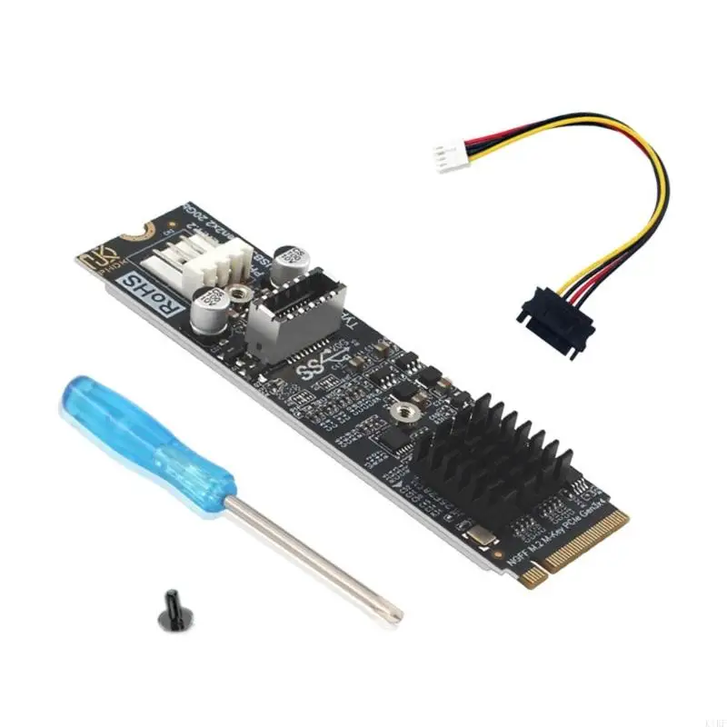 

M.2 NVME To Type E Adapter Card For PCIe Gen3x4 Solid Disk 20Gbps Transfer Rate With Heat Sink Design PH6603 K1KF