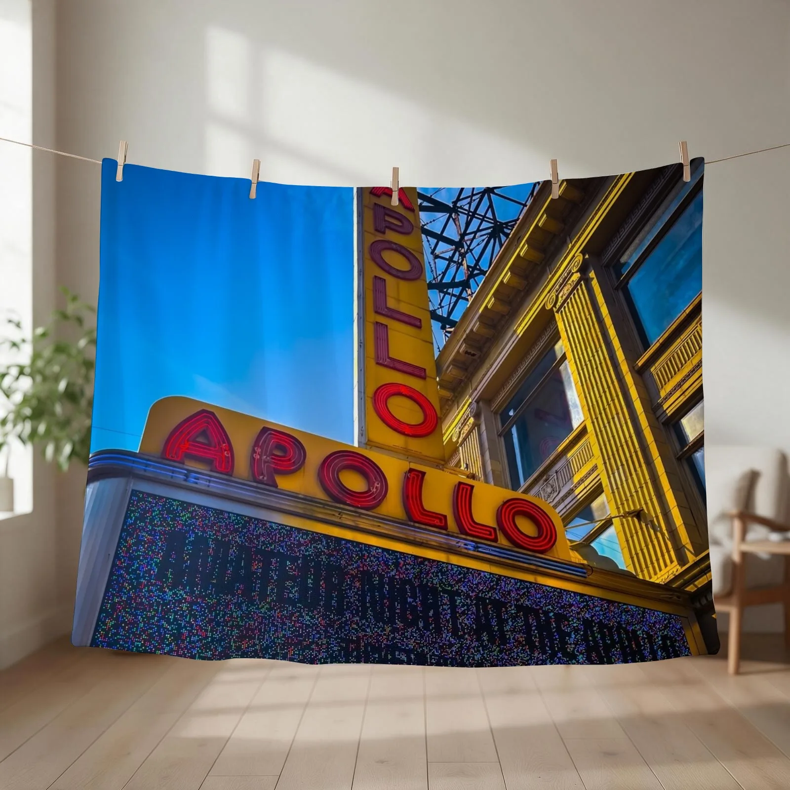 Apollo Theater Harlem Manhattan NYC Throw Blanket couch cozy soft plush fuzzy picnic outdoor blanket