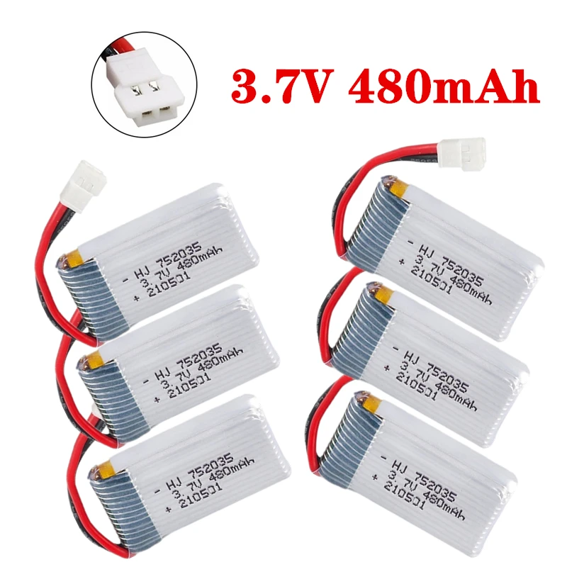 H31 Battery 752035 3.7V 480mAh Rechargeable Lipo Battery For H107 H31 KY101 E33C E33 RC Drone Spare Parts 3.7V Battery