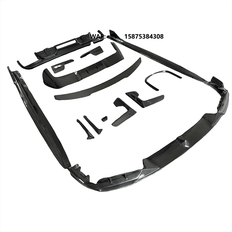 LANOUT LD Style Forged Carbon Fiber Black Polished Perfect Fit 1set Body Kit X5M F95 Front Lip Rear Diffuser Side Skirts