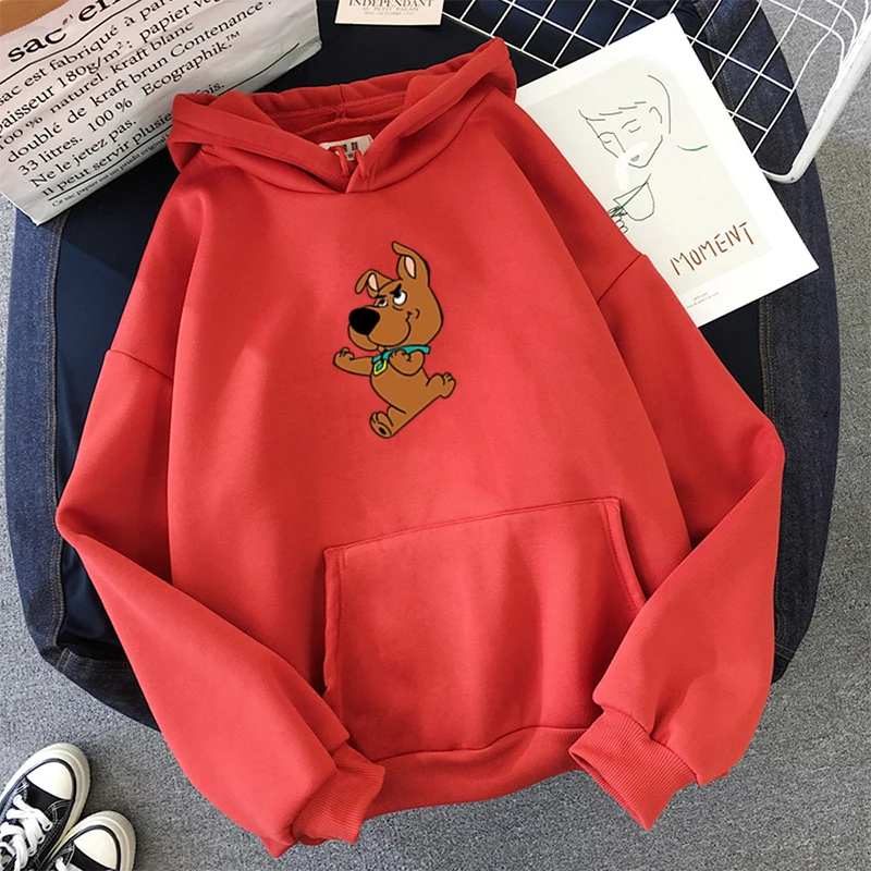 Kawaii Cartoon Dog Print Hooded Plus Size Sweatshirt Women Hoodies Harajuku Long Sleeve Female Pullover Casual Clothes Tops