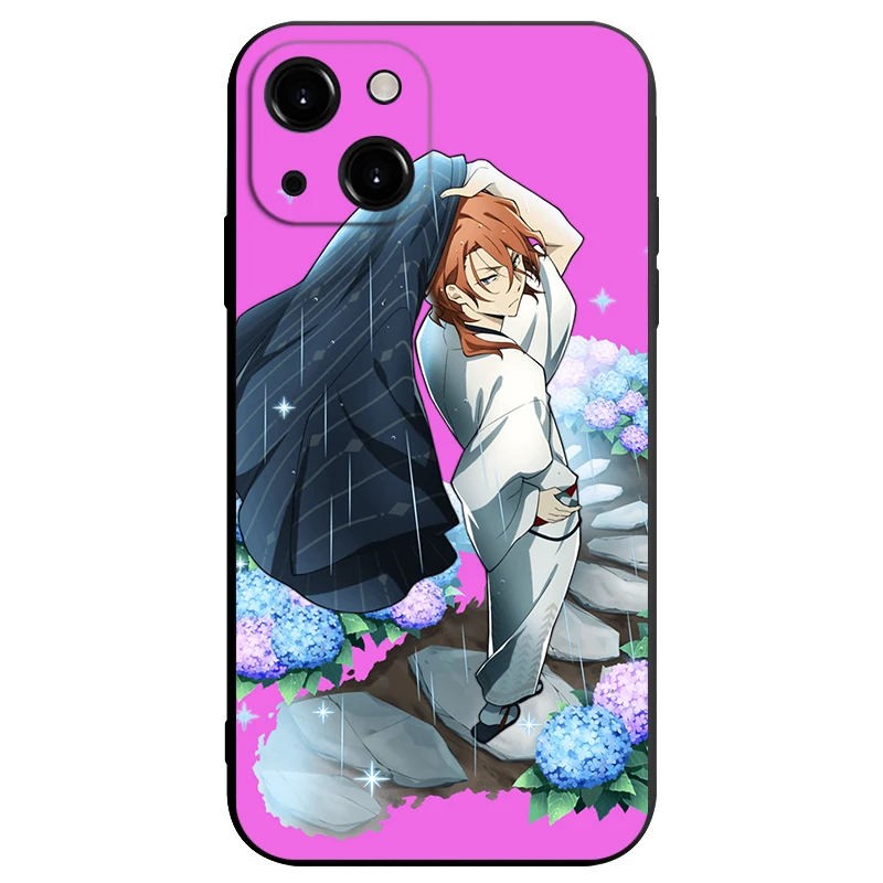 Bungo bezpańskie psy martwe jabłko dazai osamu Chuuya Anime etui na telefon iPhone 14 13 12 11 Pro Max Mini XS X XR SE3 2 7 8 Plus miękkie