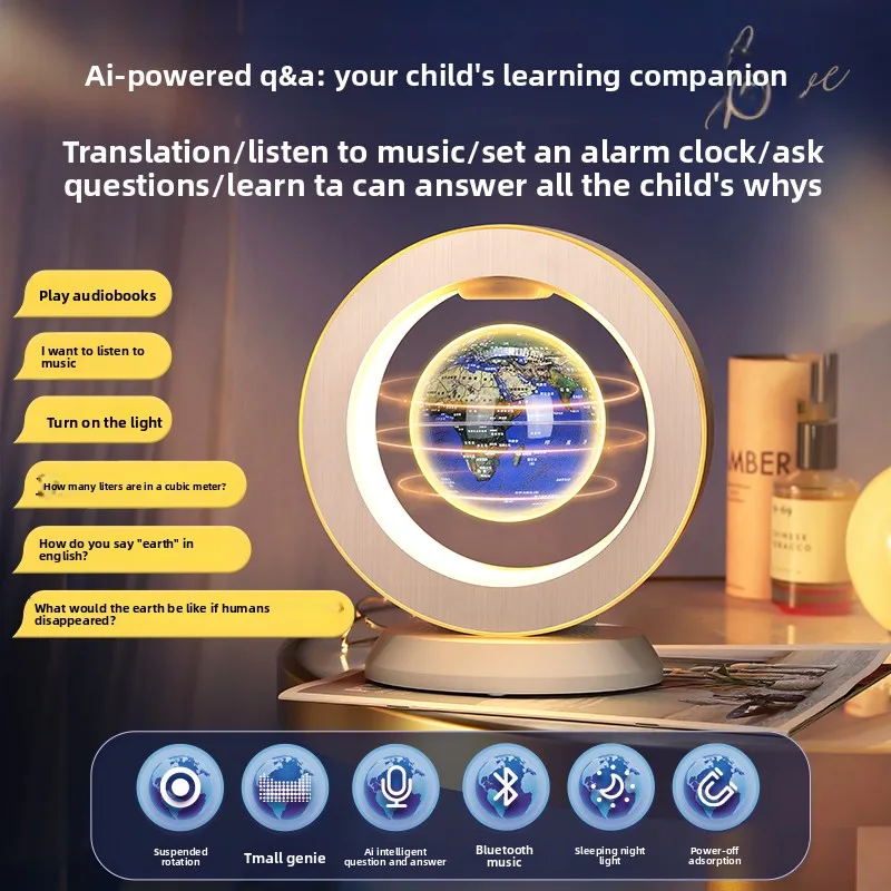 Magnetic Levitation Globe Floating Earth Lamp Kids Birthday Gift Light Up Levitating Globe for Primary Middle School Children