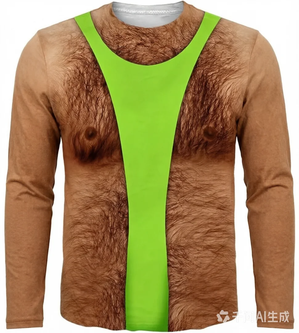 Funny Muscle Pattern 3D Printed Men's Long-sleeved T-shirt Casual Sportswear Fitness Outfit Streetwear Role-playing Apparel