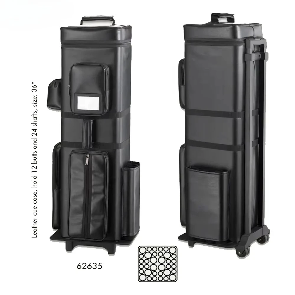 12-Butt 24-axis high-capacity leather portable travel club case with customizable logo for pool exhibitions