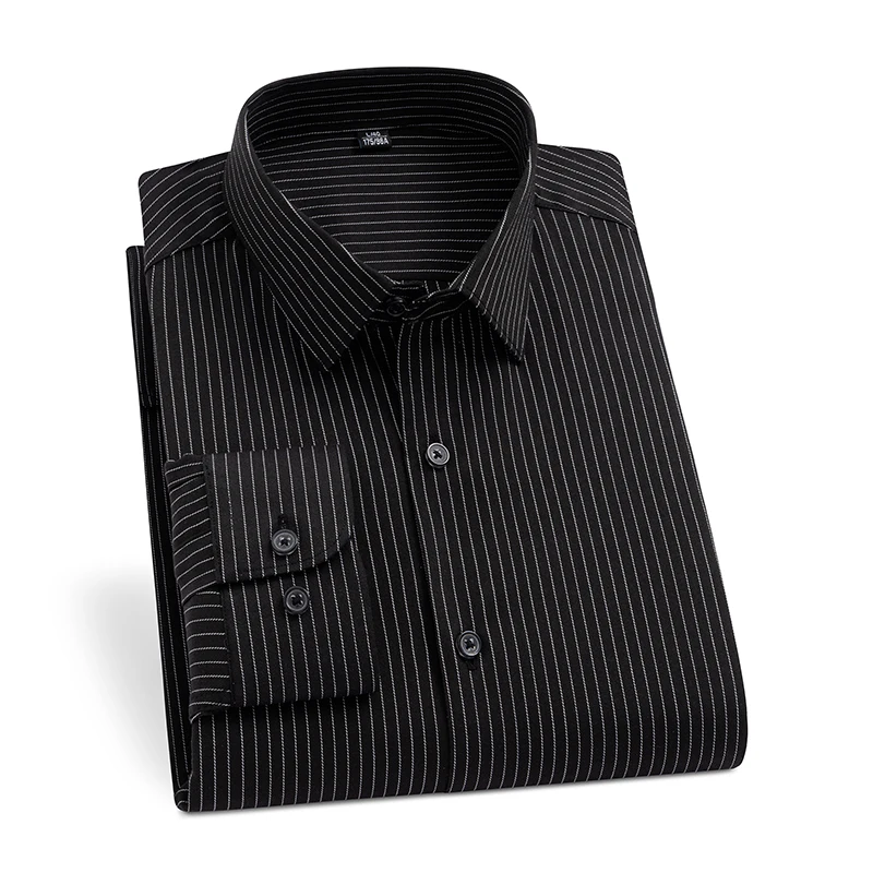 New in shirt Modal long sleeve shirts for men slim fit formal shirts elastic Anti-wrinkle tops soft office white stripedclothes
