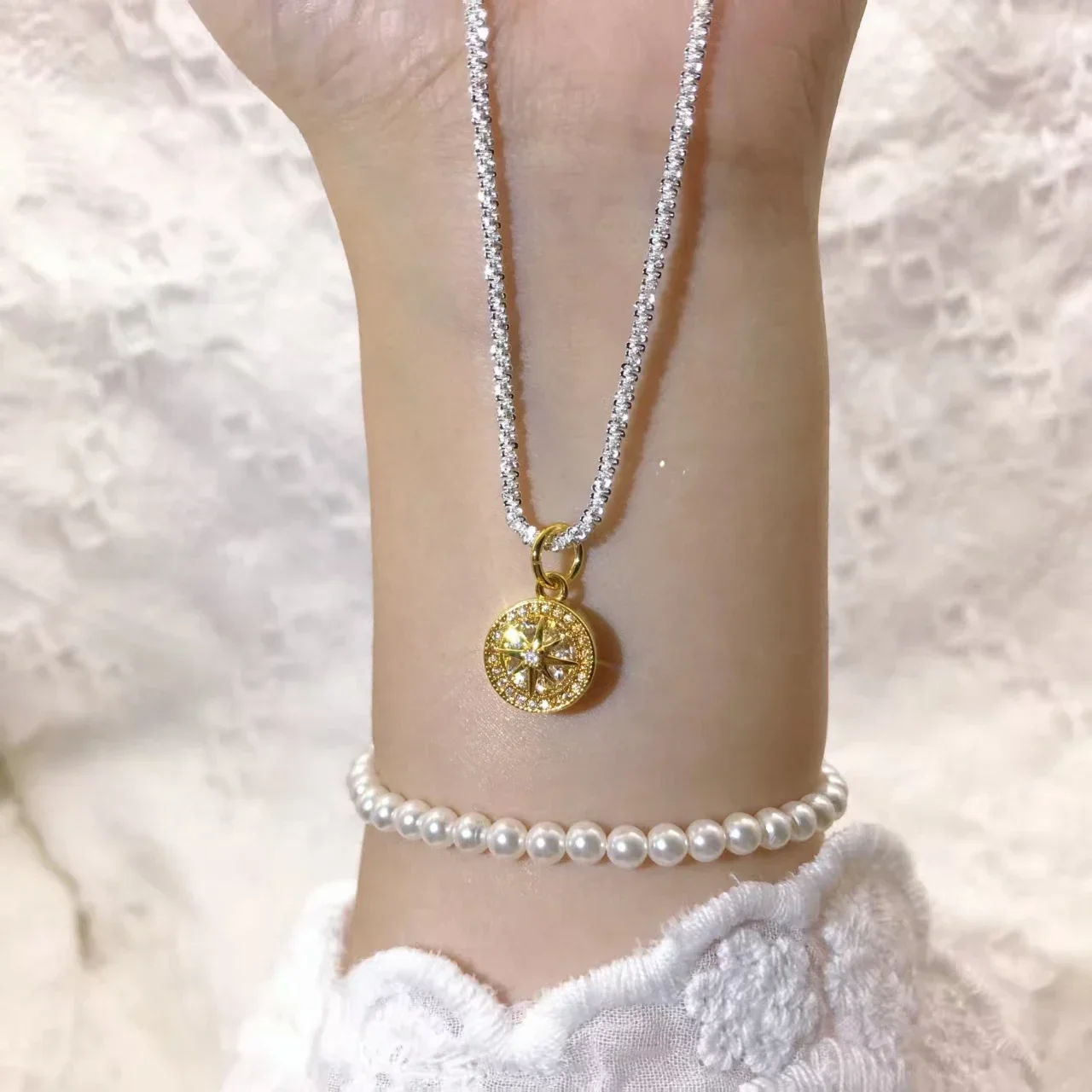 New Elegant Zircon Octagonal Star Necklace, A Luxurious And Sophisticated Design, Versatile And Elegant, A Sparkling Gift.