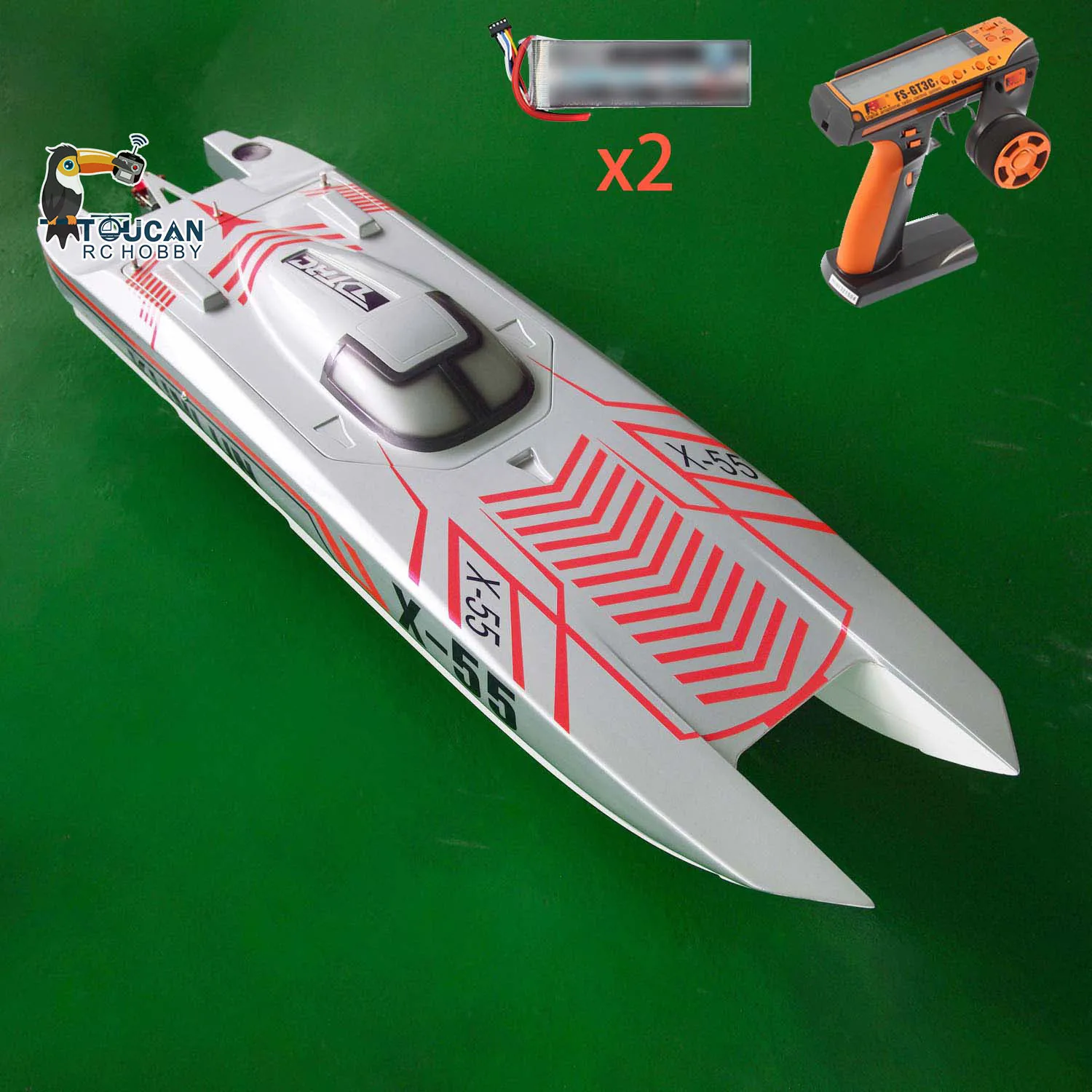 110km/h RC Boat DTRC X55 Remote Control High-speed Racing Boats Waterproof Ready to Run Model for Adults THZH1594