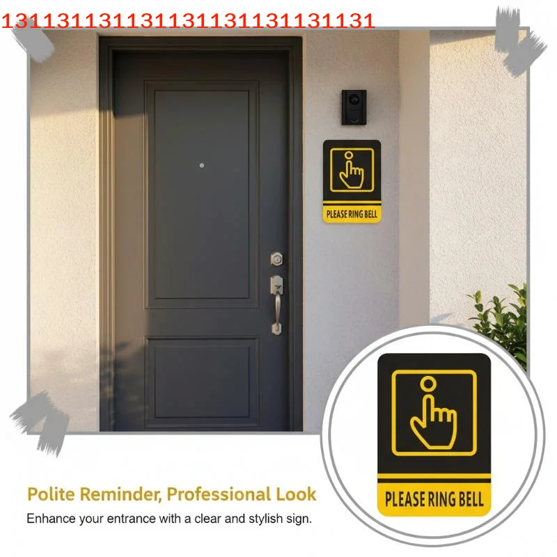 2 Pack Waterproof Please Ring Bell Sign Funny Acrylic Decor for Home Garden Gate Door Wall Mount