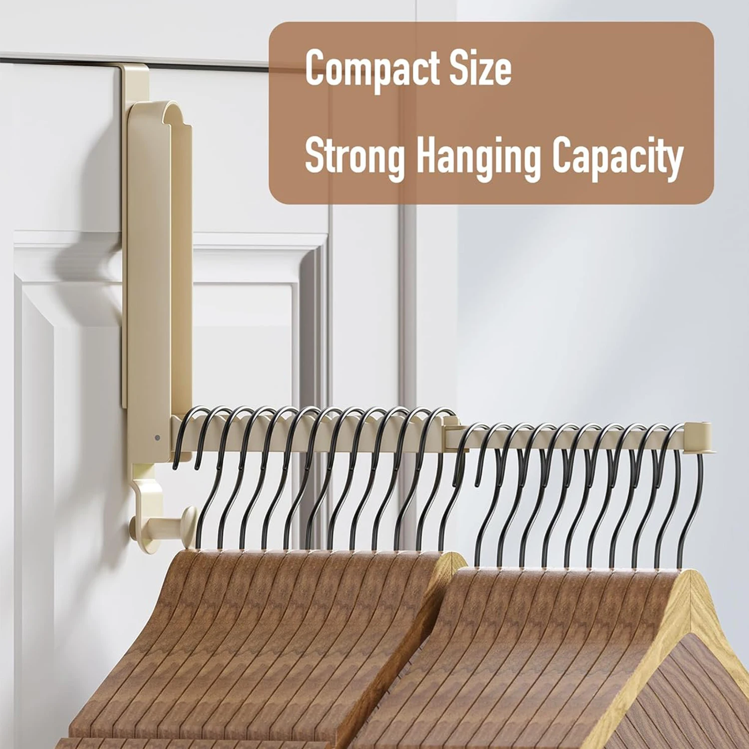 Folding Clothes Drying Rack Super Heavy Duty Aluminum Alloy Over the Door Hanger with Retractable Rod Foldable and Portable Rack