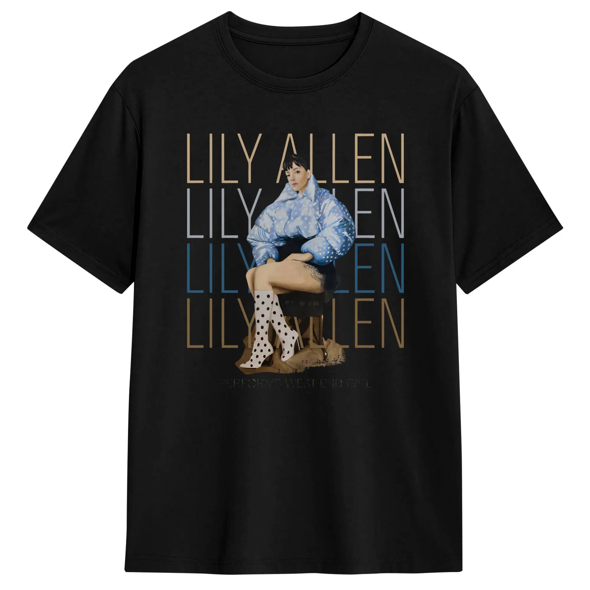 Lily Allen Performs West End T-Shirt Summer  Vintage T Shirts 100% Cotton Leisure Tshirt For Men Pattern Clothes