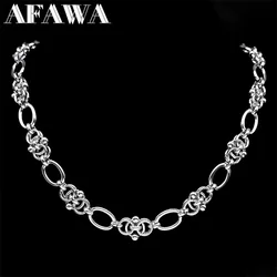 Gothic Thorns Knot Chain Necklace for Men Women Stainless Steel Silver Color Hip Hop Trend Neck Chains Cool Jewelry Collar