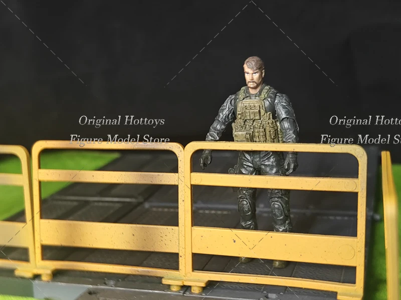 W magazynie 1/18 skala mężczyzna żołnierz scena akcesoria żółty płot Mini rekwizyty wojskowe dla 3.75 cala Model postaci zabawki