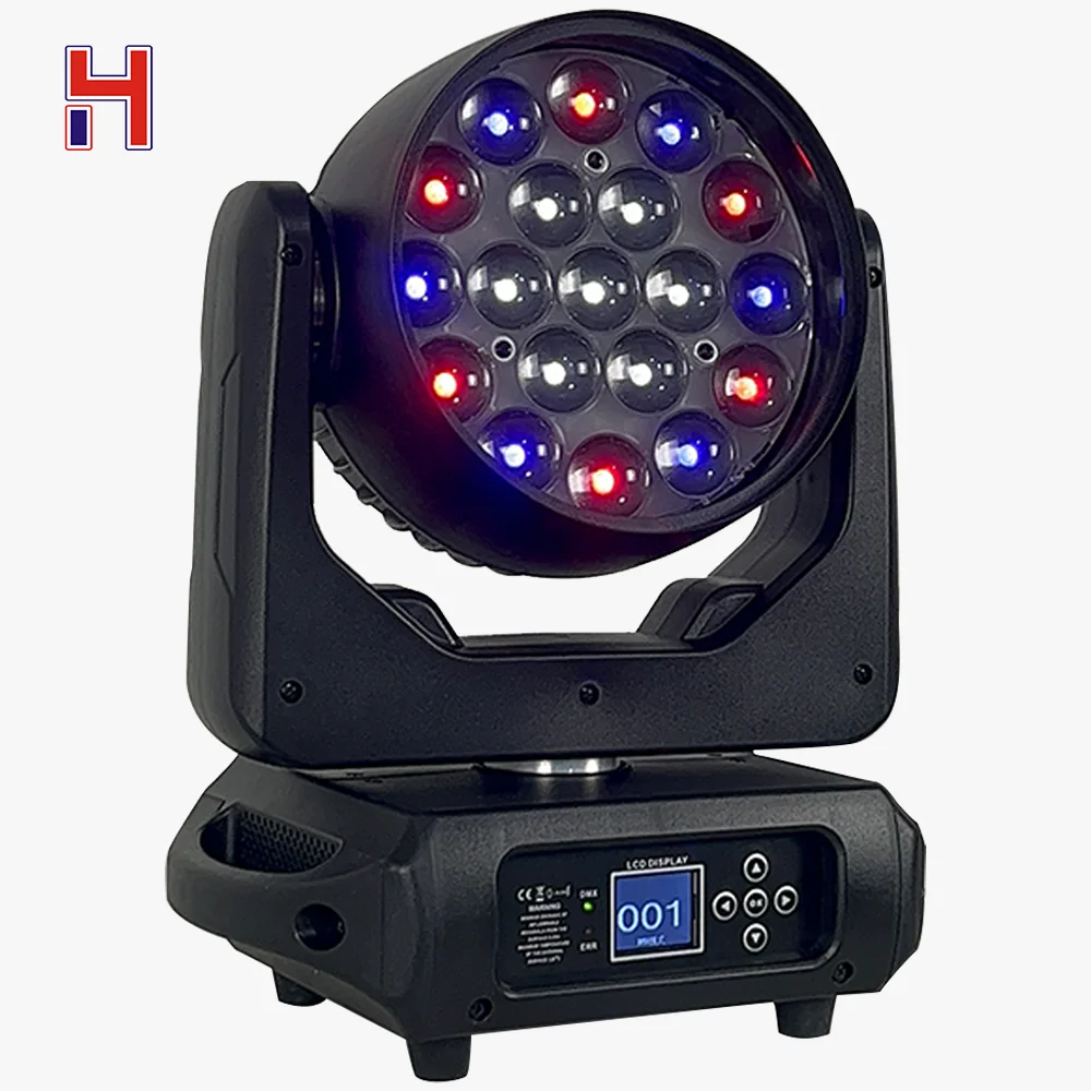 HongYi Lyre Wash 19X15W LED Moving Head DMX Stage Lighting Good For DJ Partys Disco Show KTV Bar TV Concert Event