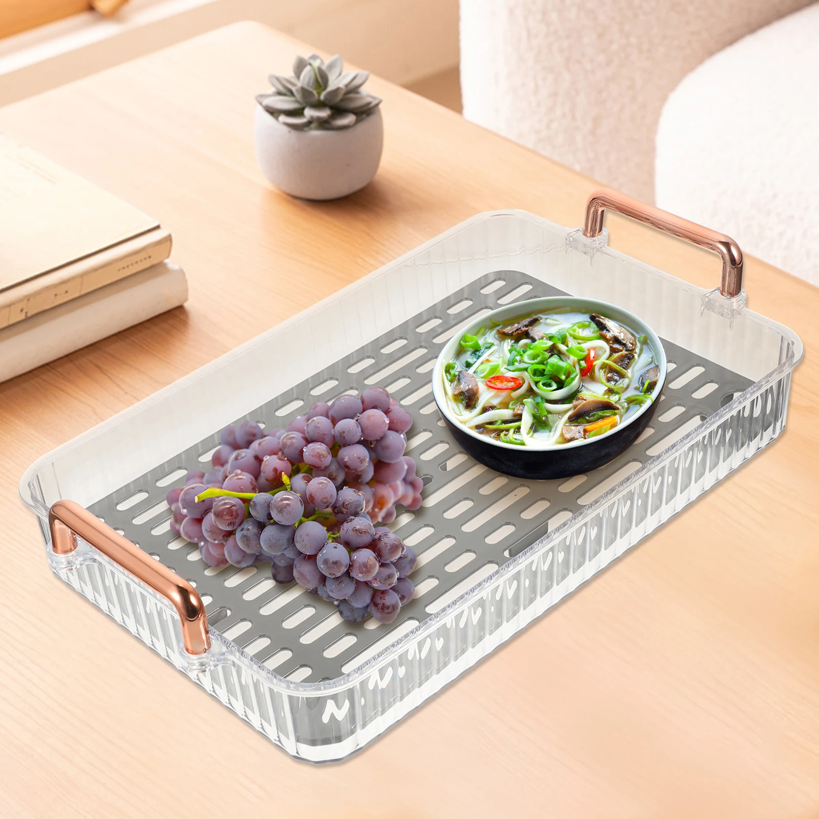

Transparent Fruit Plate Removable Drain Tray Small Dish Drainer Sink Rack Plastic