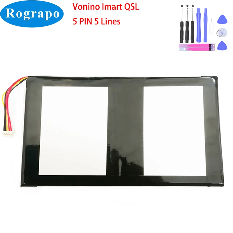 New 3.7V 12000mAh Laptop Tablet PC Battery For Vonino Imart QSL 5 Wire Plug Free Tool