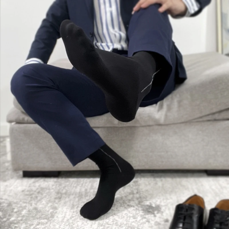 Dress Socks Men\'s Formal Business Black Socks Men Cotton Dress Socks Fashion Men\'s Black Dress Socks Male Suit Black Socks