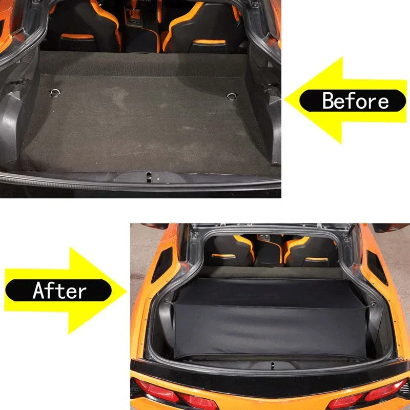 

For 2014-2019 Chevrolet Corvette C7 Black Car Styling Car Trunk Cargo Partition Baffle Cover Panel Car Interior Accessories