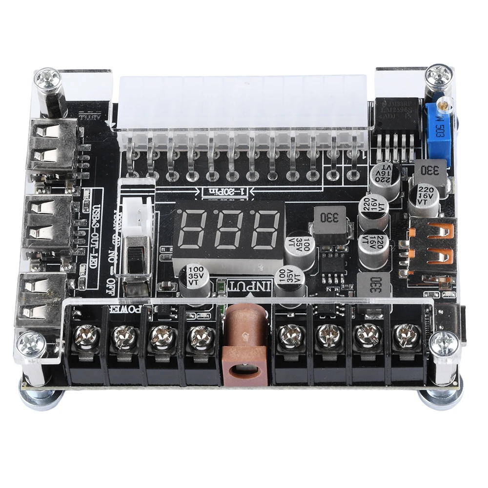 20/24 Pin Atx Power Adapter Board Power Module Adapter Verstelbare Spanning Met Rode Digitale Display Ondersteuning Voor Pd2.0/Pd3.0