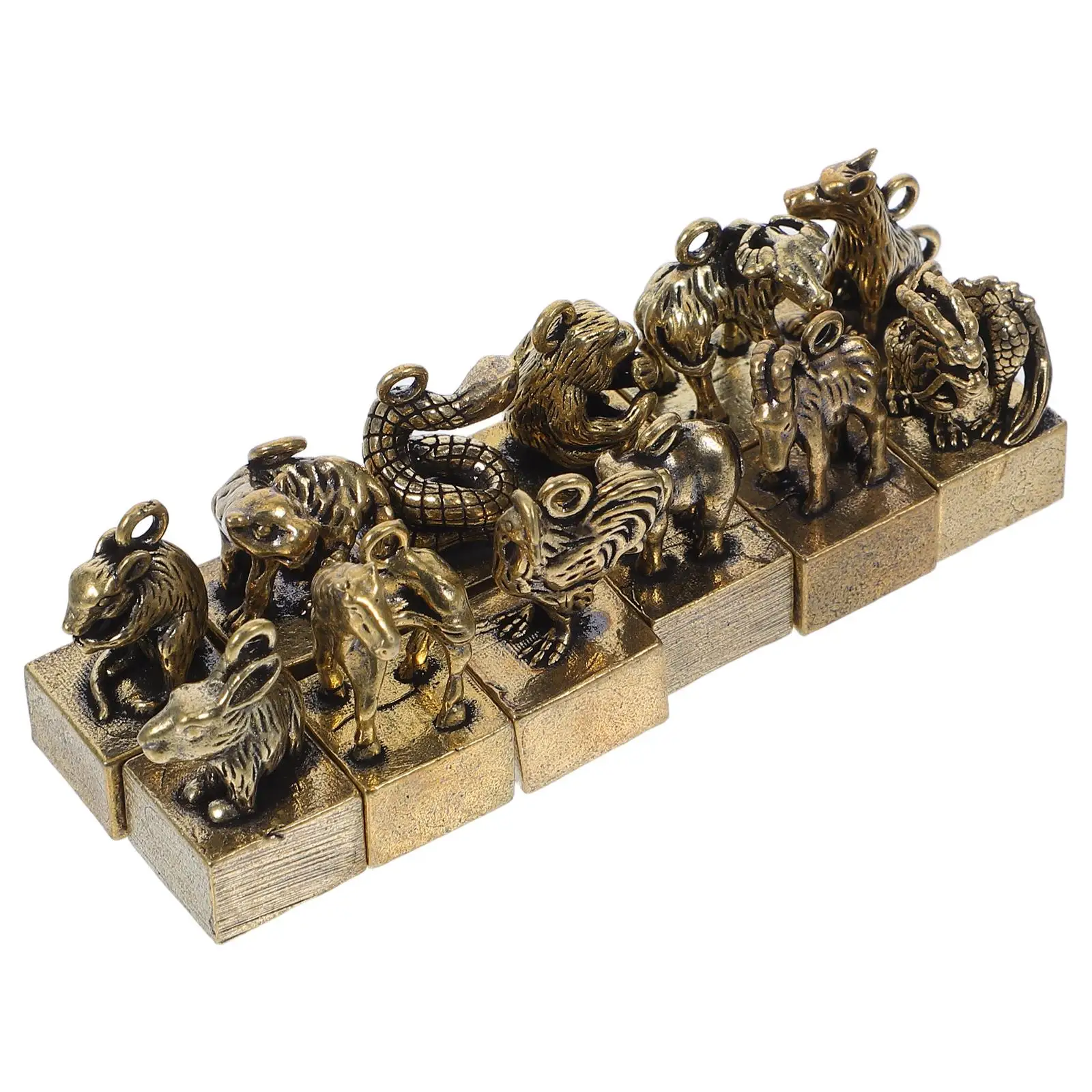 

12 Pcs Craft Figurine Brass Craft Home Office Table Home Decor Decorations Table Decorations Figurines