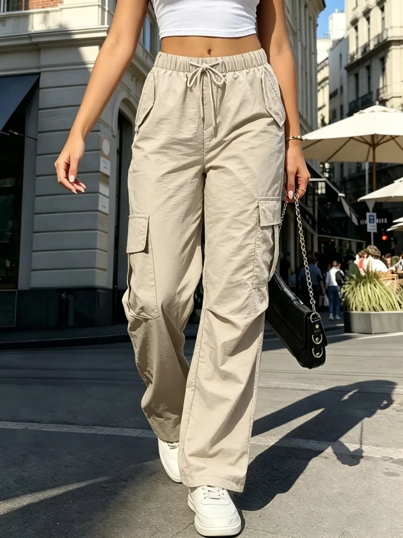 Women's High Waist Khaki Straight Leg Pants Loose Relaxed Casual Comfortable Streetwear Trendy Aesthetic Daily Spring Summer