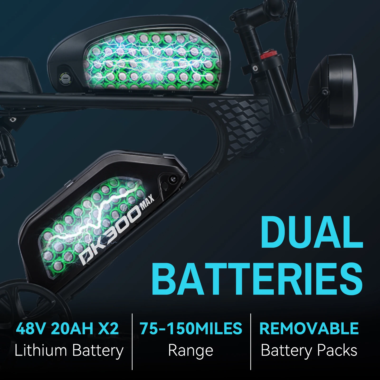 MEELOD DK300 MAX E-bike per adulti 1200W * 2 48V 30Ah batteria per commute bici elettrica, mountain bike con pneumatici grassi da 20 pollici