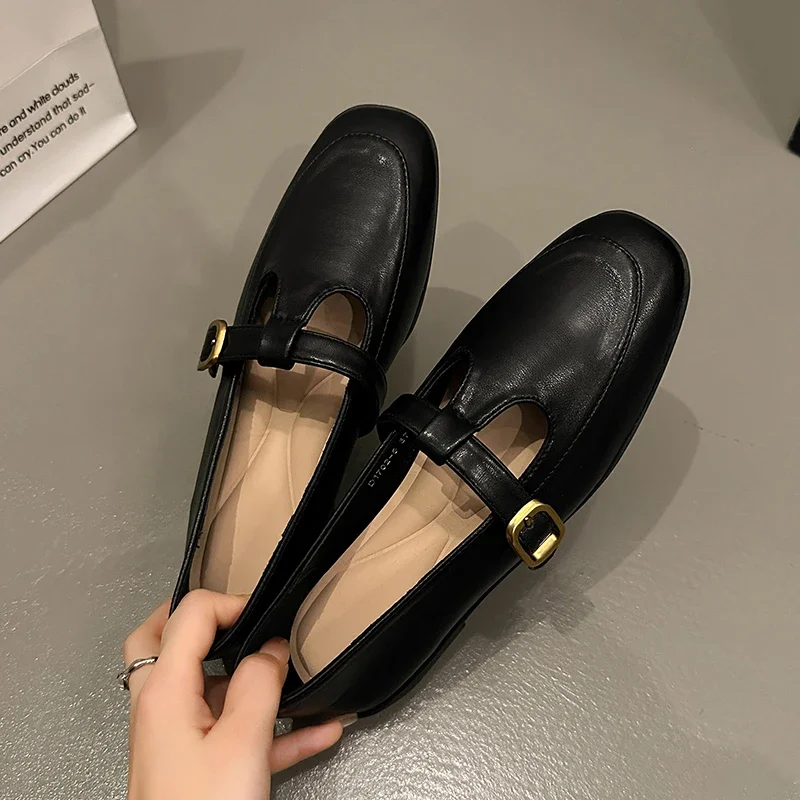 Fashion Women Loafers Ballet Dance Shoes Slip On Cross Strap  Black Beige Brown Flat Low Heels Autumn Spring Dress