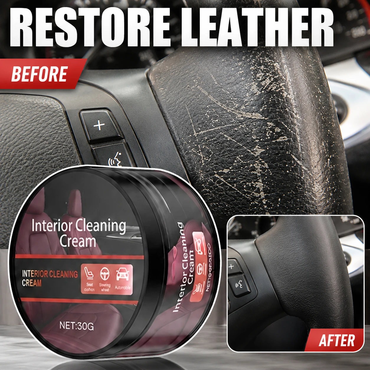 Car Dashboard Door Panel Repair Paste Clear Surface Blemishes for Interior Plastic & Leather