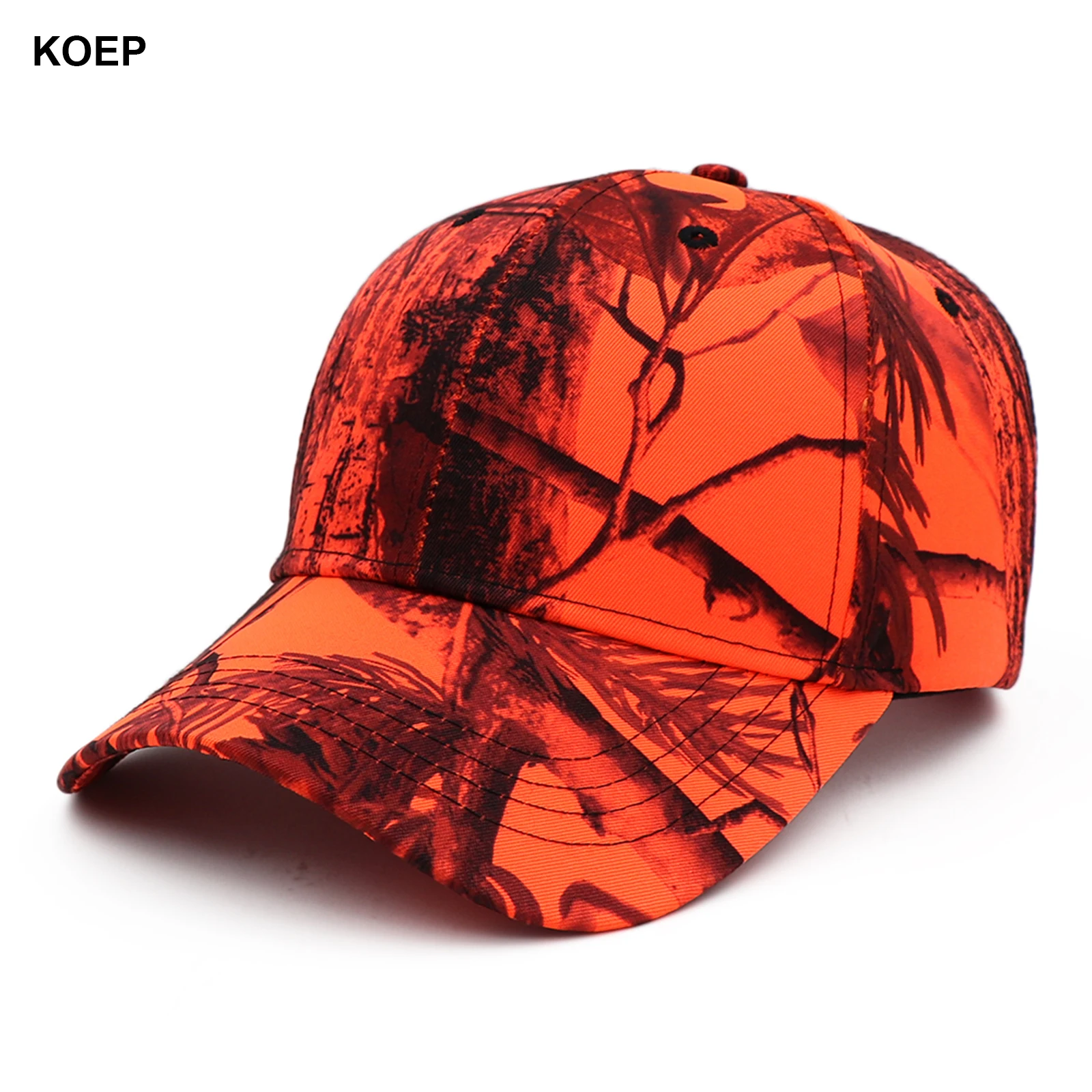 KOEP Outdoor Fishing Caps Jungle Tree Orange Camouflage Baseball Cap Hunting Hat Cotton Dad Snapback Hats KBRT5