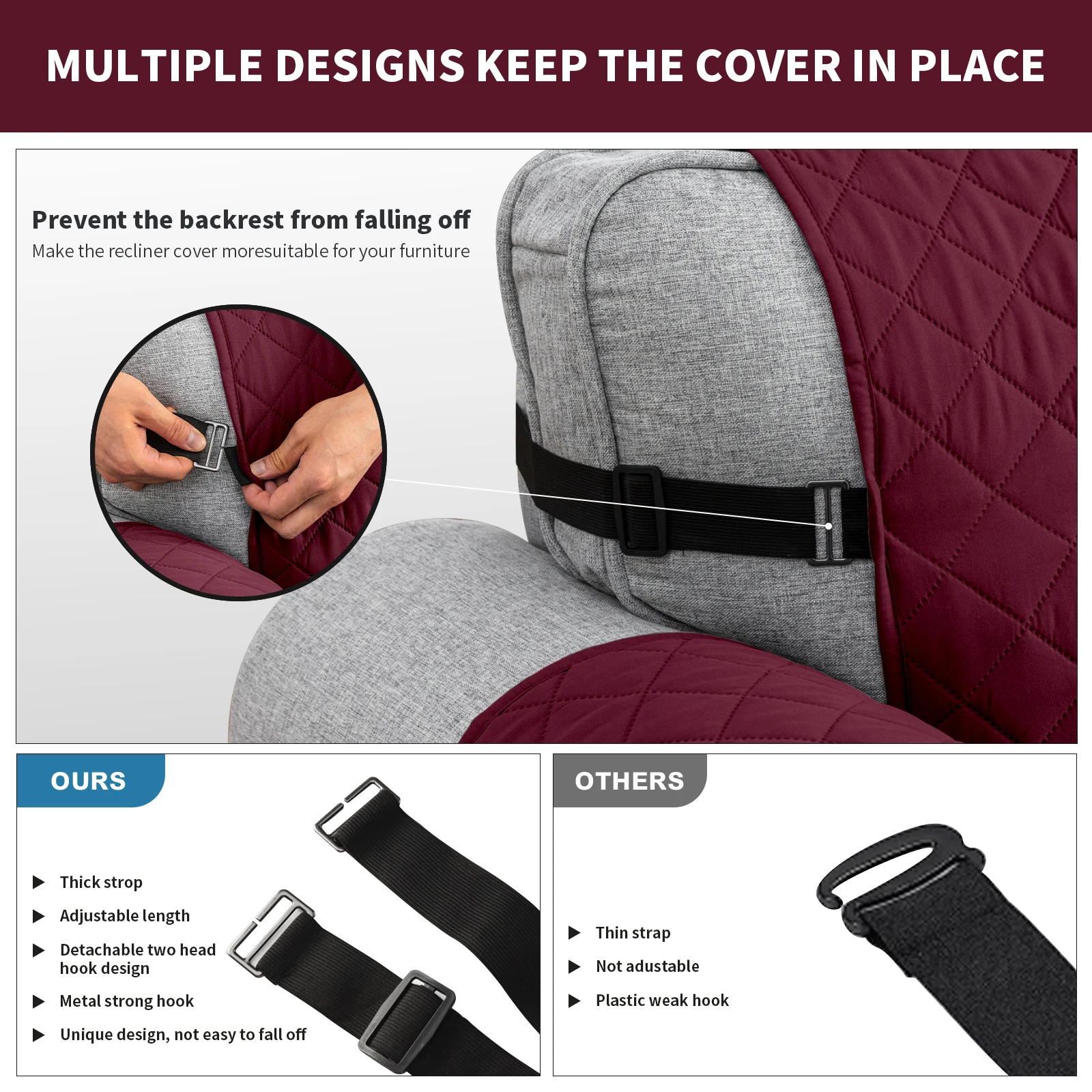 1pc Waterproof Sofa Cover Quilted Anti-wear Couch Cover for Dog Pet Kids Recliner Armchair Furniture 1/2/3/4 Seater Protect