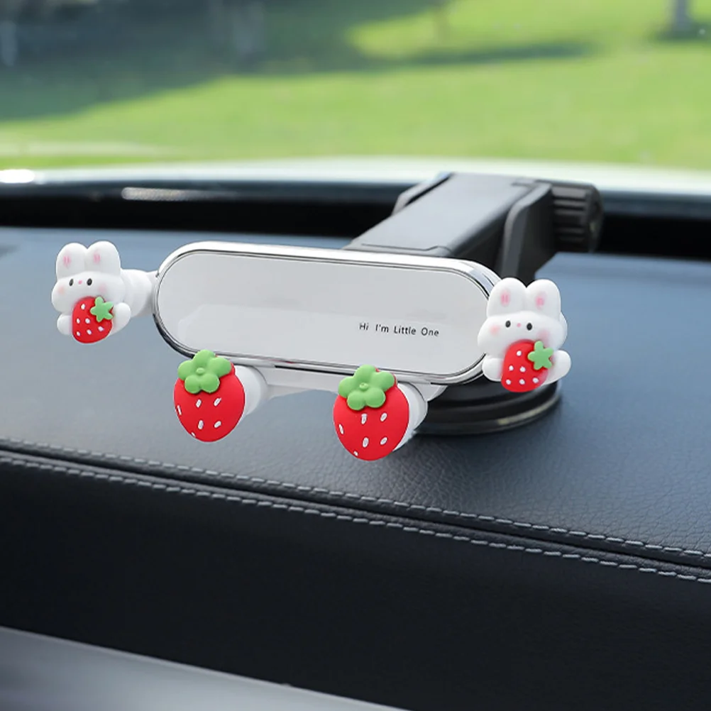 

Rabbit Stand Cars Bunny Vent Mount Dashboard Phone Holder for Navigation Cellphone Silica Gel Cute Auto Air Support Girl Clip