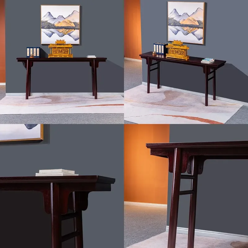 For Chinese Entrance Table African Lobular Red Sandalwood Solid Wood Flat Head Console Table Middle Hall Furniture Durable