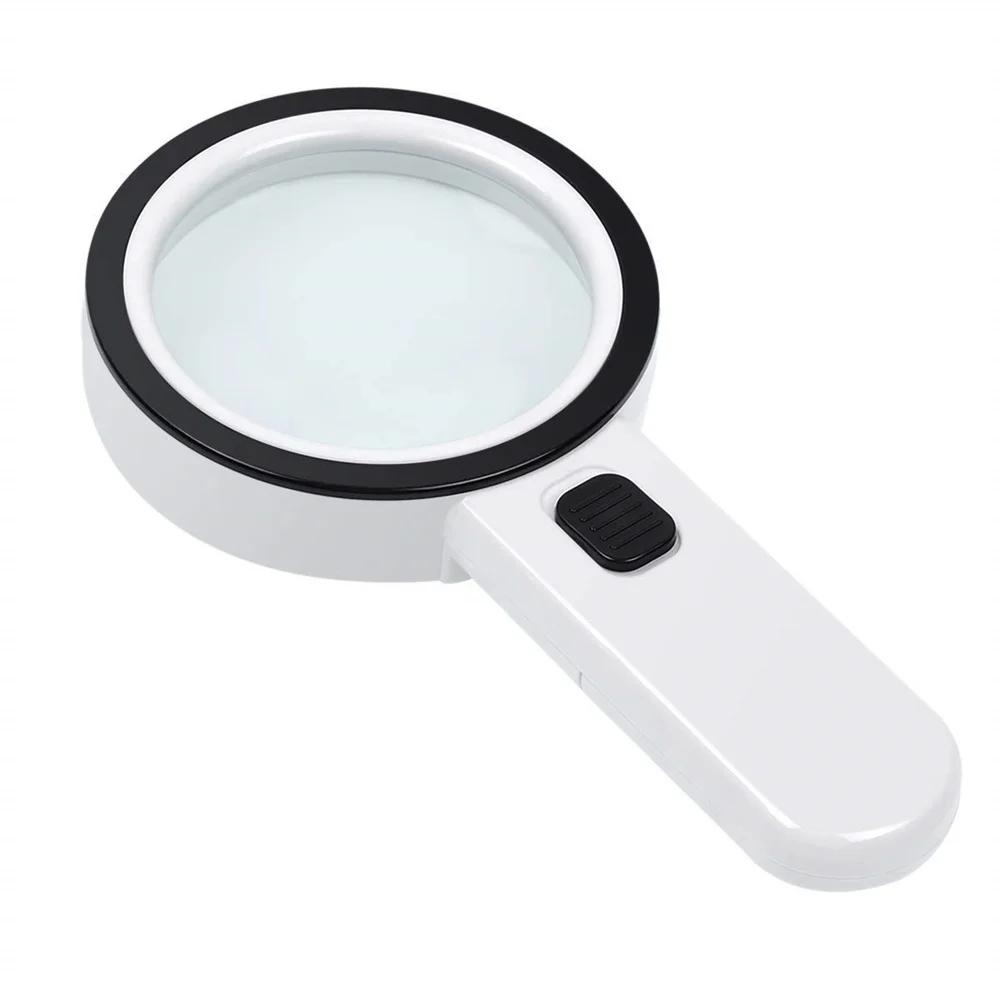 Magnifying Glass with Light, 30X Handheld Large Magnifying Glass 12 Led Illuminated Lighted Magnifier for Seniors Reading,Solder