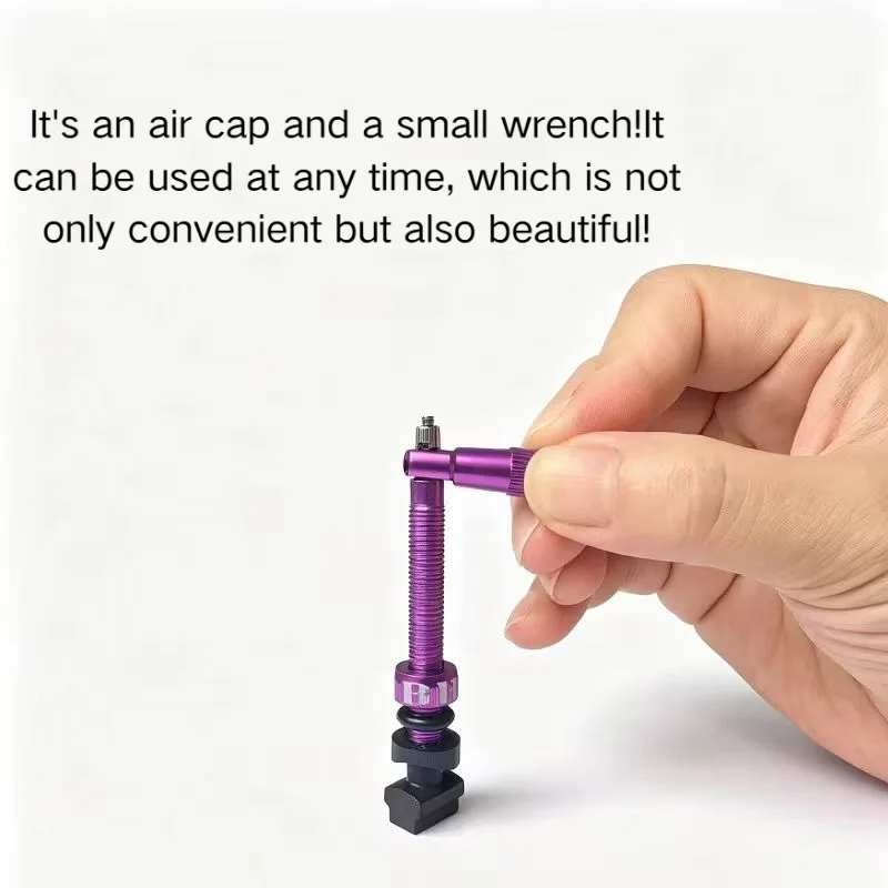 BHE CNC Presta Tubeless-Ventile aus Aluminiumlegierung 60/80mm für Rennräder, Fahrradfelgenventil aus Aluminiumlegierung – Detail 3