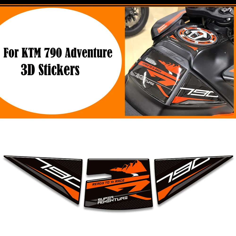 

For KTM 790 Adventure R ADV Protector Tank Pad Side Grips Gas Fuel Oil Kit Knee Handguard Handshield Stickers Decals 2019 - 2025