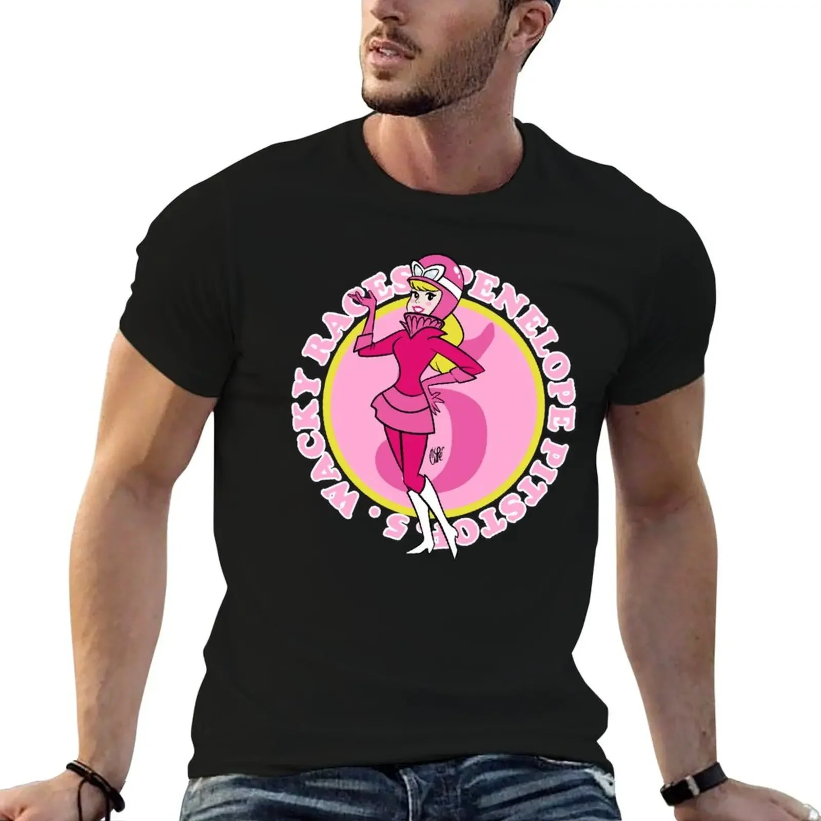 

RETRO CARTOON VINTAGE - PENELOPE CASCO - RACING CARS - D1 T-Shirt basketball graphic tees oversizeds tshirts for men